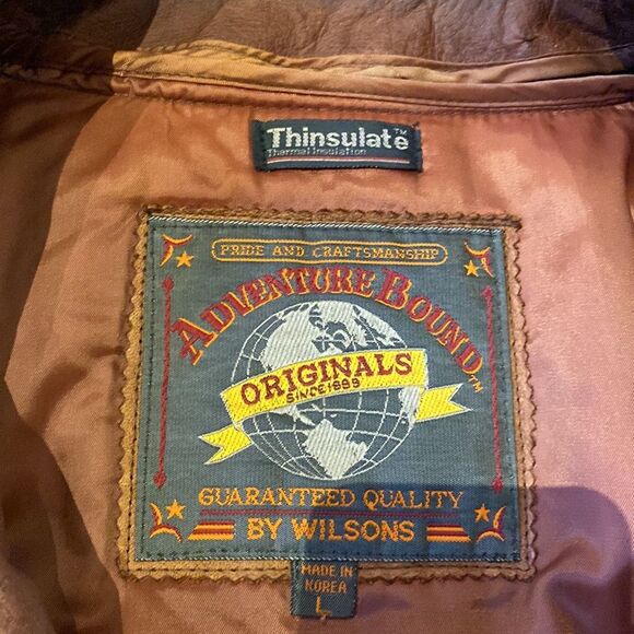 Wilsons Leather Adventure Bound Thinsulate Brown Leather Jacket Men’s Large - Picture 7 of 13